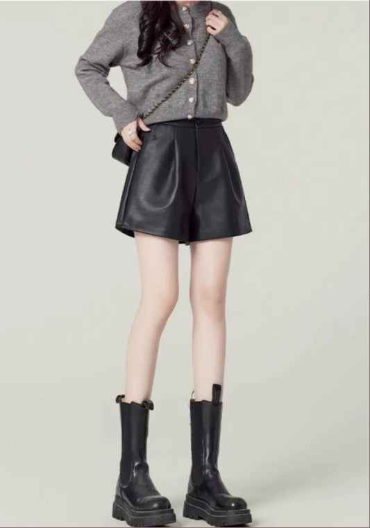PU皮短褲