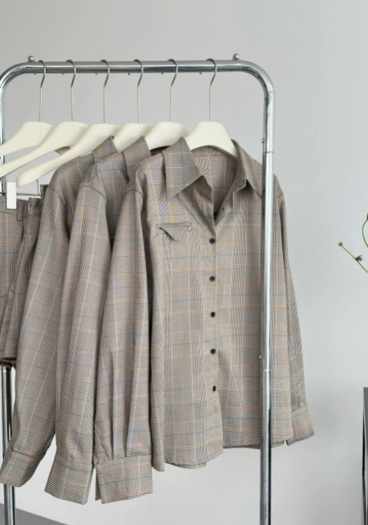 格仔襯衫裙套裝