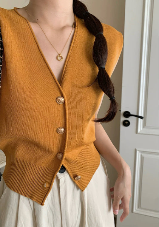 V領針織馬甲