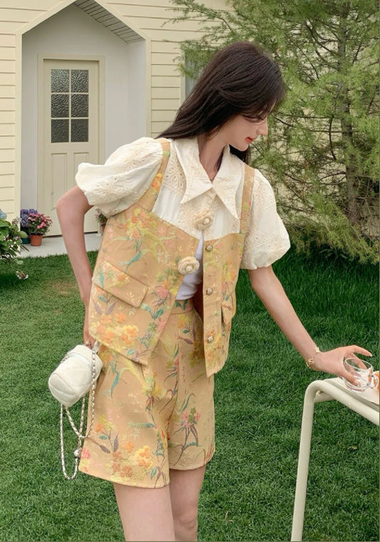 假兩件花案兩件套