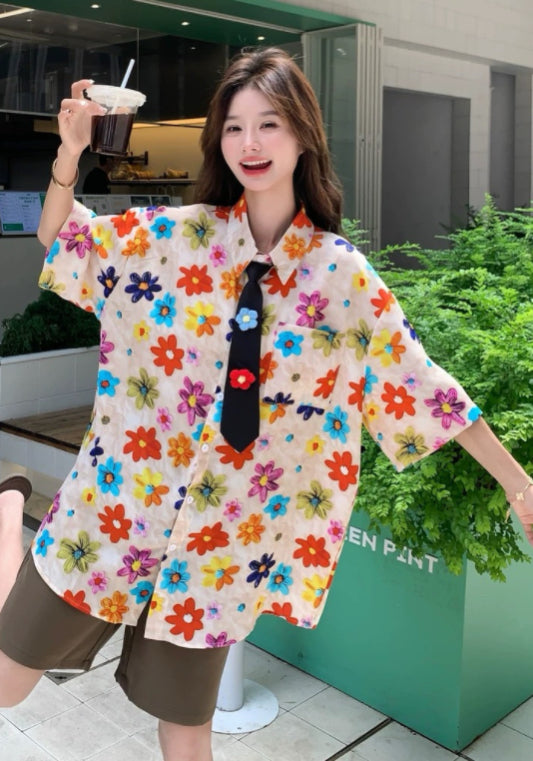 彩色花襯衫